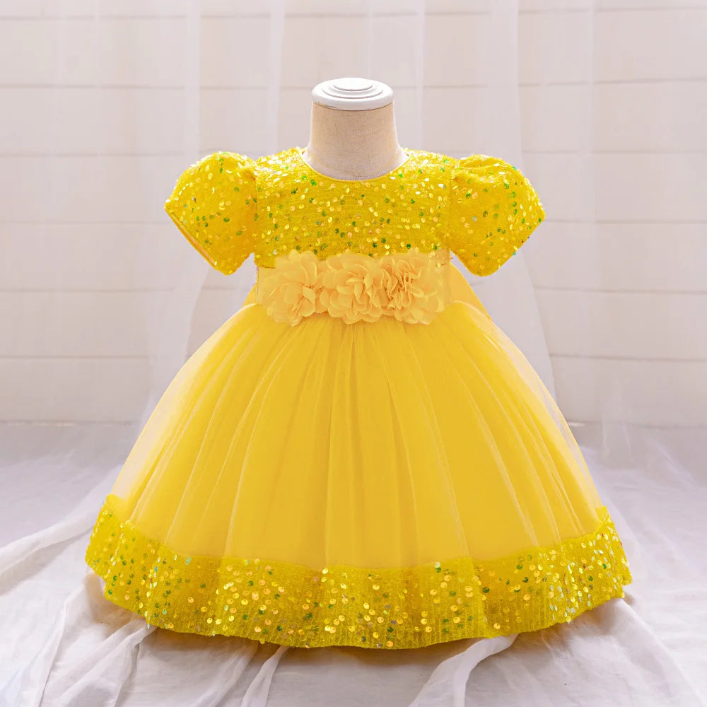 Toddler Baby Sequin Party Dresses Baptism Princess Dress