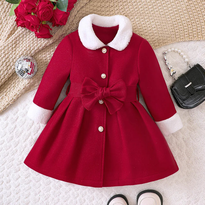 Girls Christmas Jacket &amp; Coat | Warm Double-Breasted Outerwear | Ages 1–7