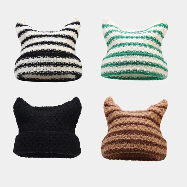 Women Girls Autumn Winter Cute Cat Ears Cap