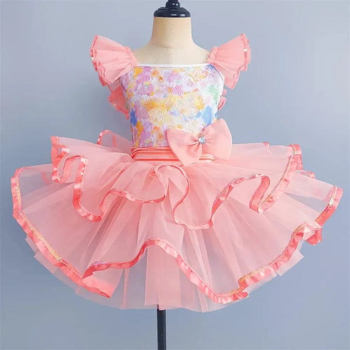 Girls Ballet Tutu Dress – Sleeveless Dance Leotard &amp; Skirt - Bennys Beauty World