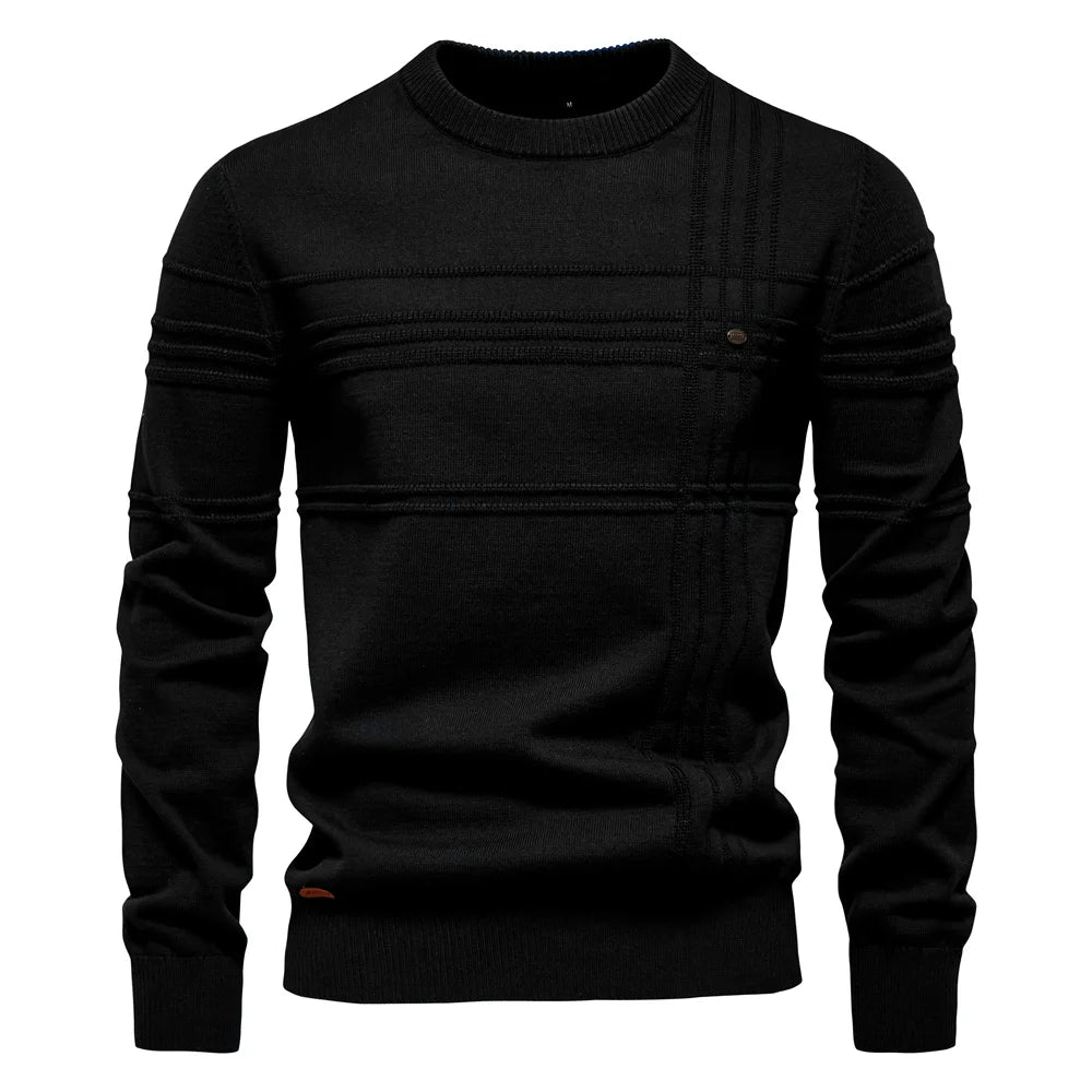 AIOPESON Men's Crewneck Pullover Knitted Cotton&nbsp;Sweater
