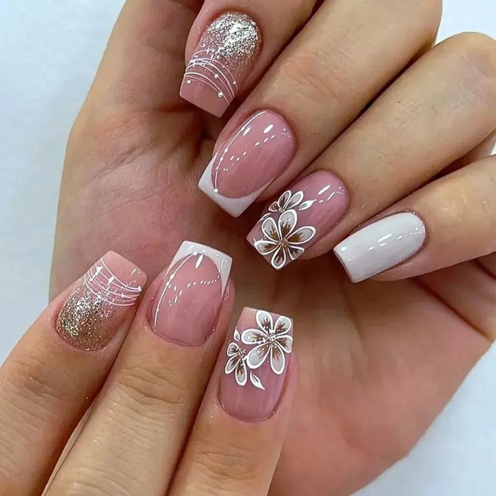 Short Square Press-On Nails – 24 Pcs Acrylic False Nail Tips | Bennys Beauty World-Nails-Bennys Beauty World