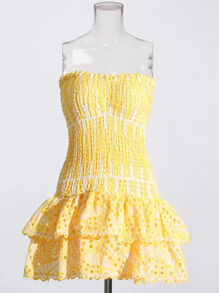 Women's Strapless Cut-Out Mini Dress-Dresses-Bennys Beauty World