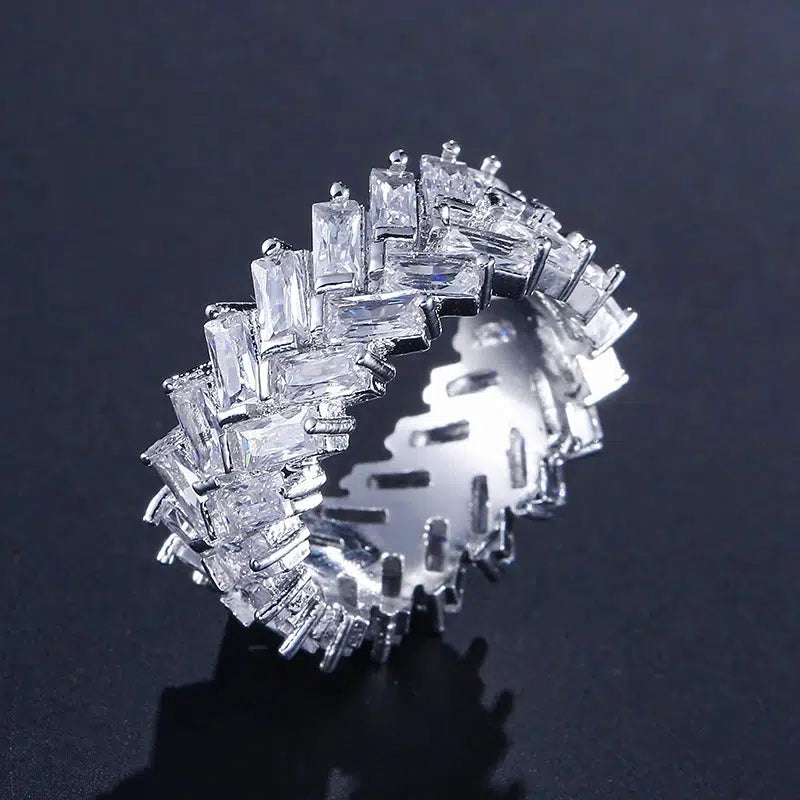 Crystal Zircon Ring Fashion Wedding Band Rings for Women-Ring-Bennys Beauty World