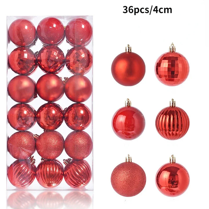 1Box 24/36pcs Christmas Ball Christmas Tree Ornament