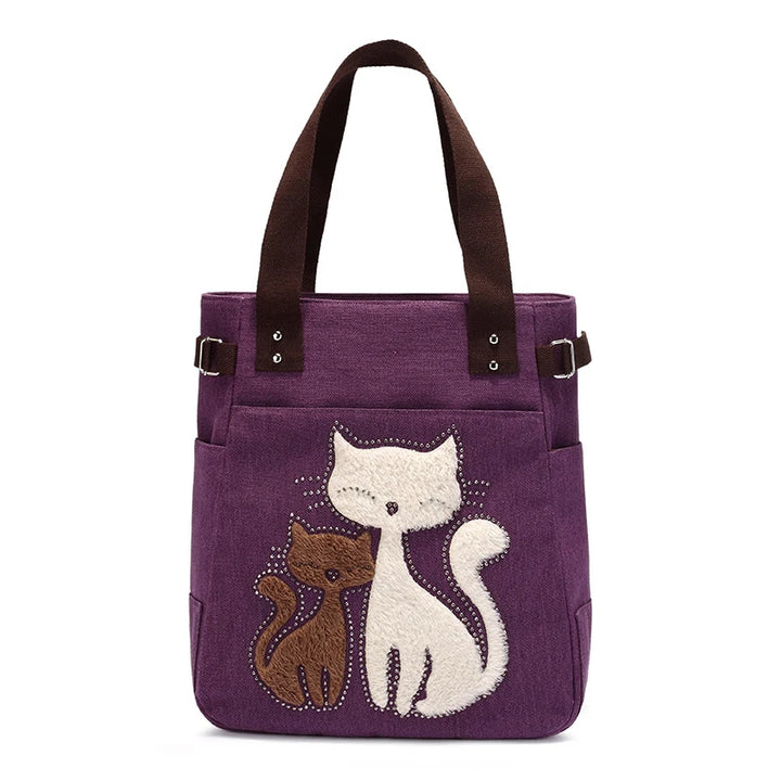 Large Capacity Vintage Shoulder Bag with Zipper