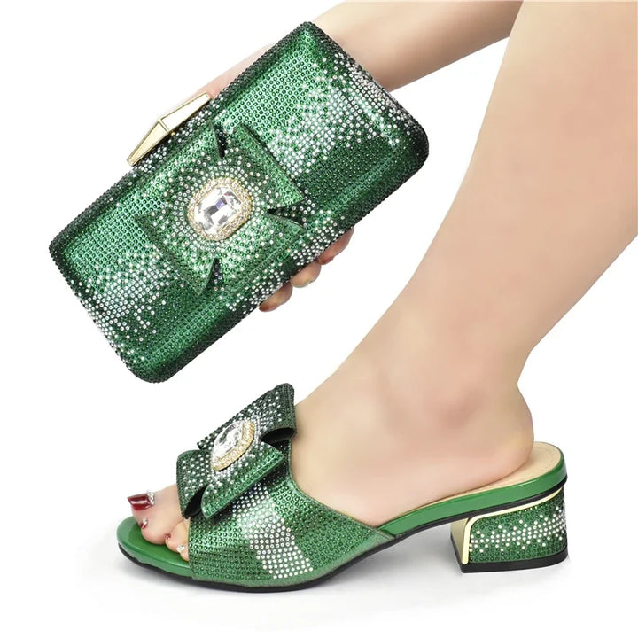 African Women Party Shoes And Bags Set