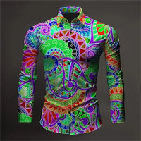 Designer 3D Print Shirt Spring And Fall Long Sleeve Shirt-Shirts-Bennys Beauty World