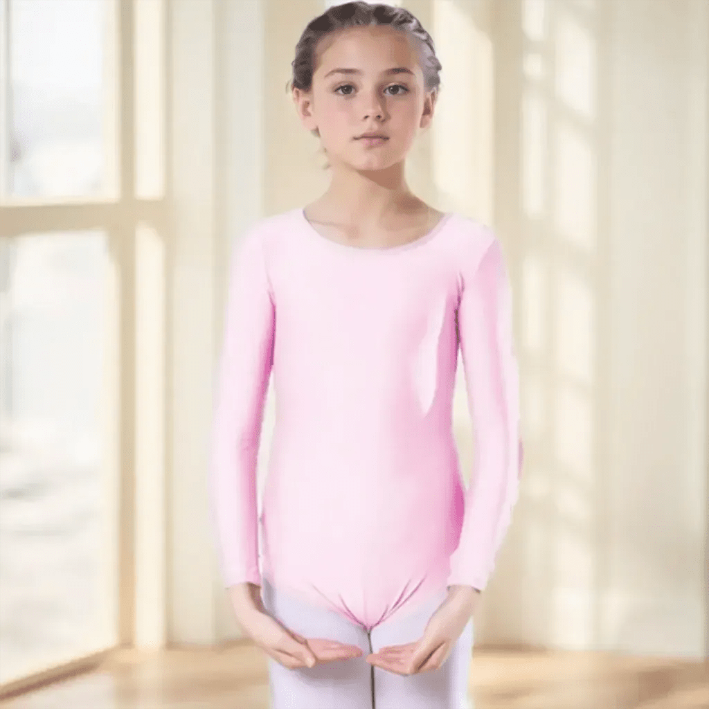 Girls Long Sleeve Ballet Leotard – Gymnastics &amp; Dance Bodysuit - Bennys Beauty World