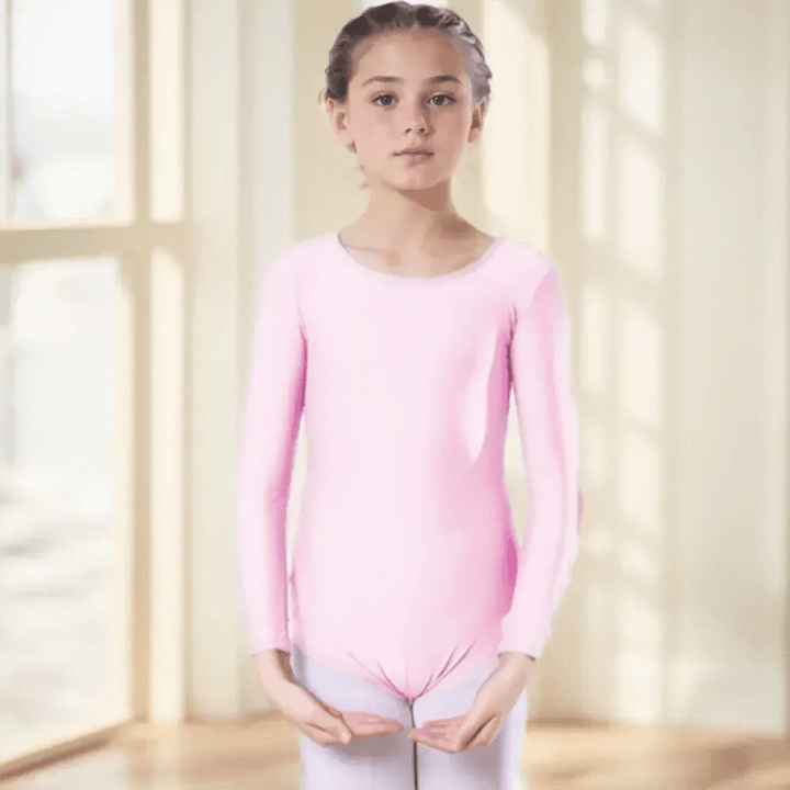Girls Long Sleeve Ballet Leotard – Gymnastics &amp; Dance Bodysuit - Bennys Beauty World