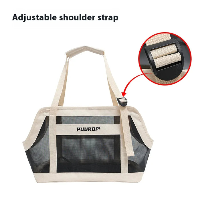 Summer Mesh Fabric Portable Travel Pet Bag