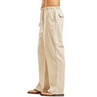 Men's Cotton Linen Pants Loose  Casual Long Pants