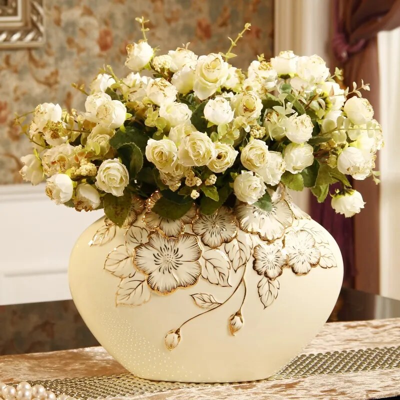 Ceramic Enamel Flower Vases-Vase-Arlik interiors