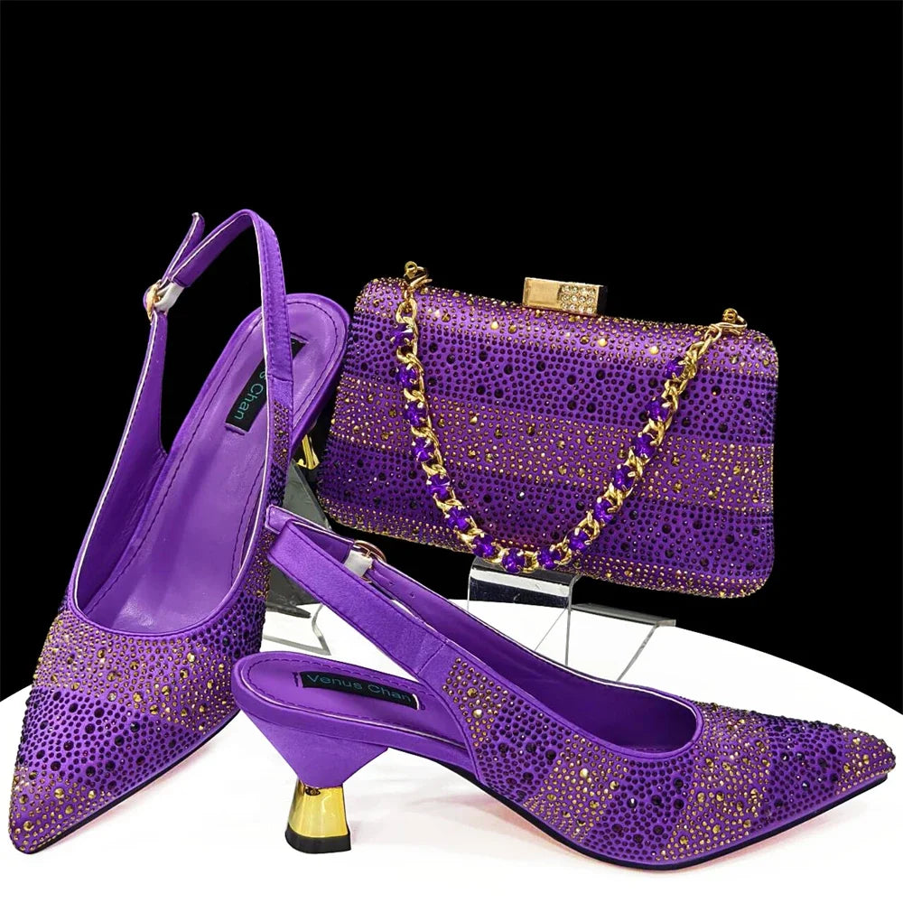 African Party Shoe and Bag Set Italian Shoes with Matching Bags