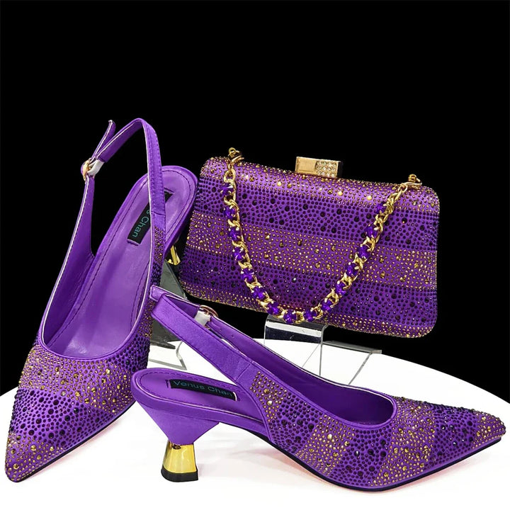 African Party Shoe and Bag Set Italian Shoes with Matching Bags