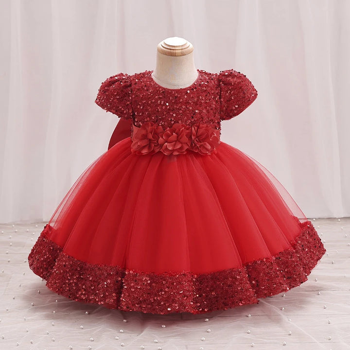 Toddler Baby Sequin Party Dresses Baptism Princess Dress