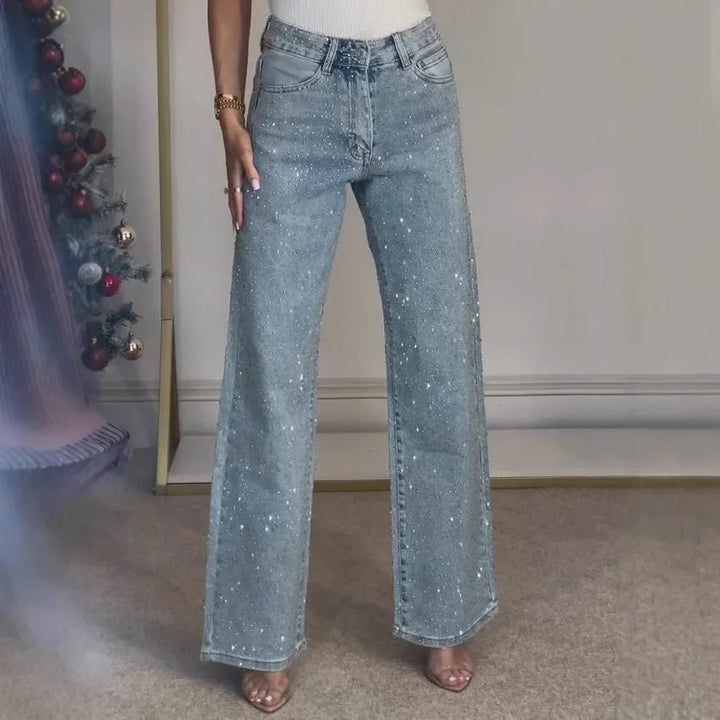 Jeans for Women Straight Diamonds Pants - Bennys Beauty World