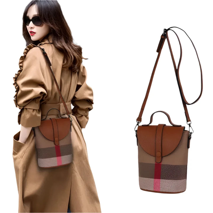 Leather Canvas Crossbody Ladies Bag