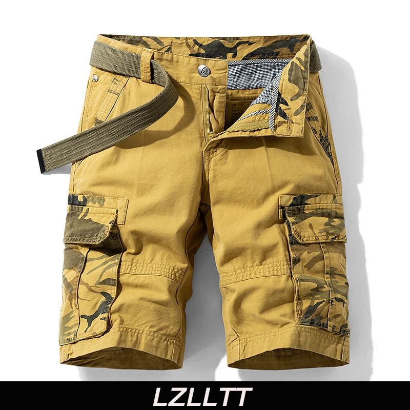 Men's Camouflage Cotton Cargo Beach Shorts | Multi - Pocket Casual - Bennys Beauty World