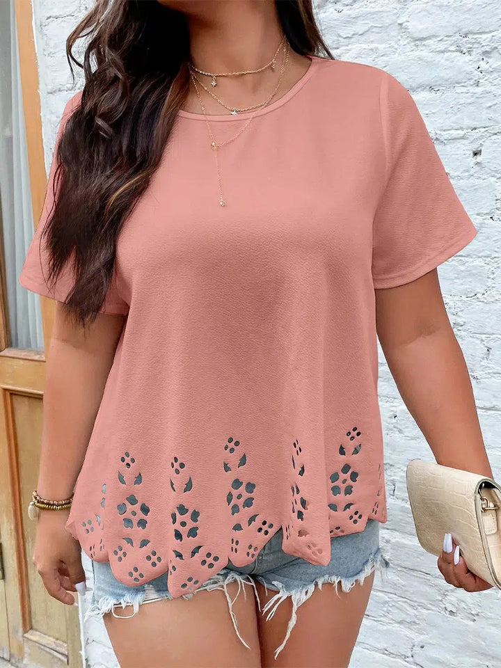 Women's Plus Size Blouse Soild Drop Sleeves O-Neck Blouses-blouse-Bennys Beauty World