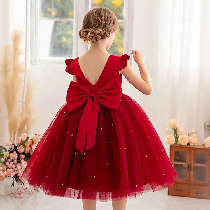 Girls Flower Girl Dress – Christmas &amp; Party (18M–9Y) - Bennys Beauty World