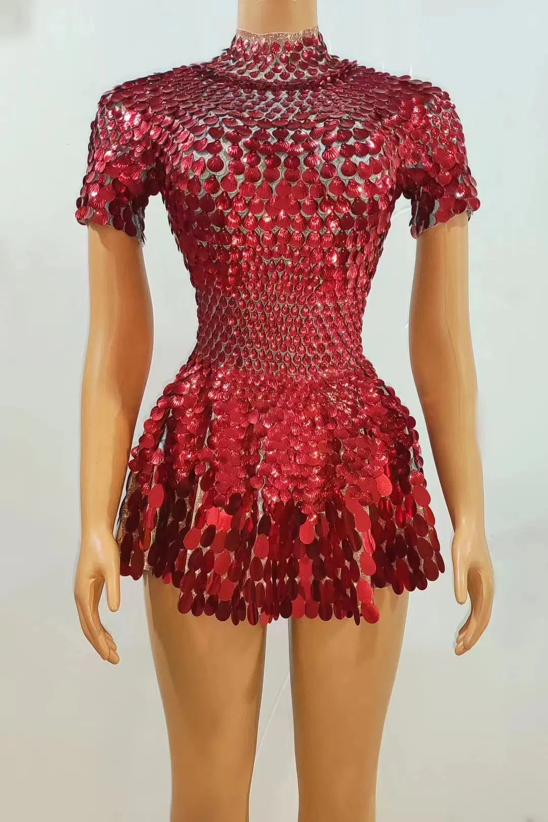 Rhinestone Sequin Mini Party Dress-Dresses-Bennys Beauty World