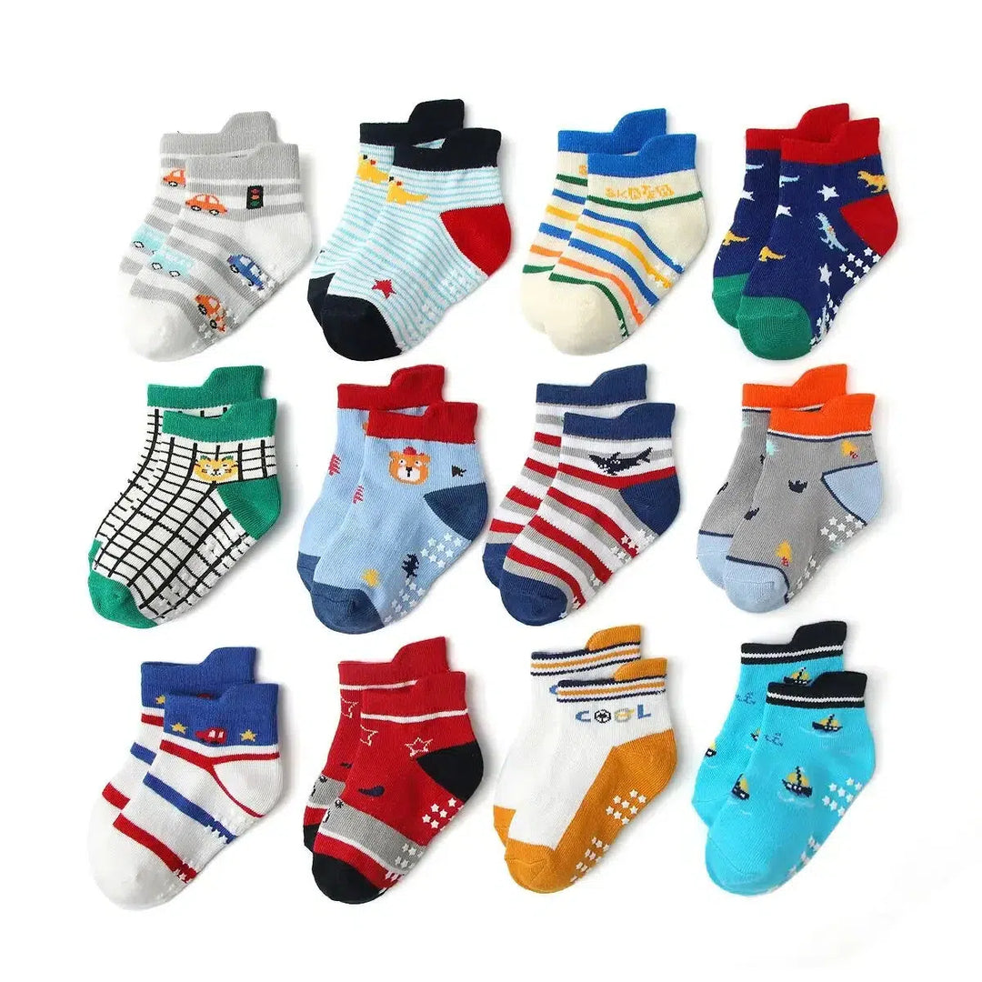 12 Pairs/Lot Cotton Baby's Socks-Bennys Beauty World