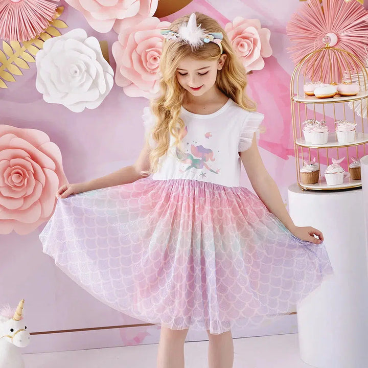 DXTON Summer Kids Dresses For Girls