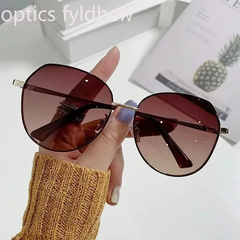 Custom Prescription Polarized Sunglasses – Oval Metal Frame for Women