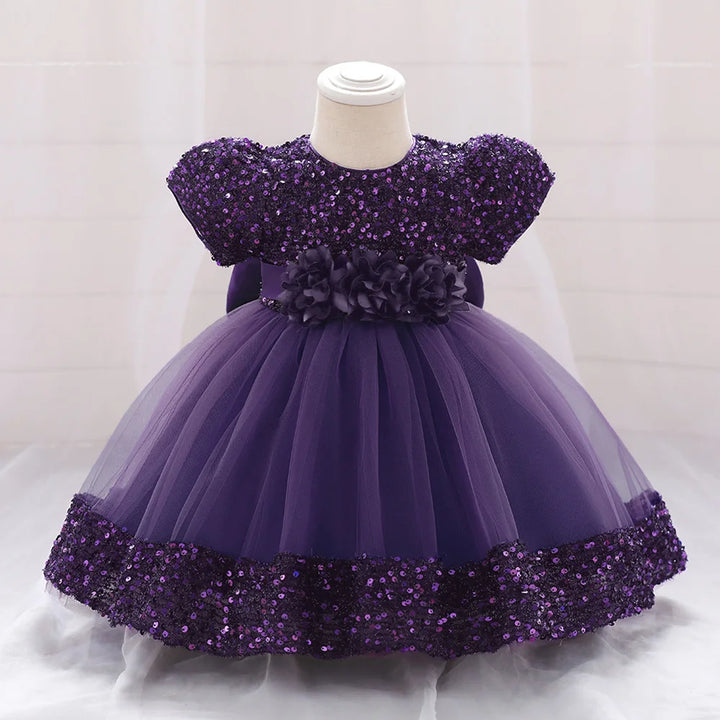 Toddler Baby Sequin Party Dresses Baptism Princess Dress