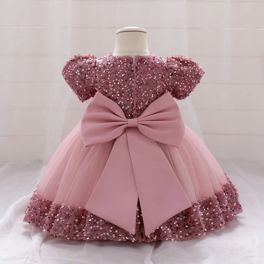 Toddler Baby Sequin Party Dresses Baptism Princess Dress