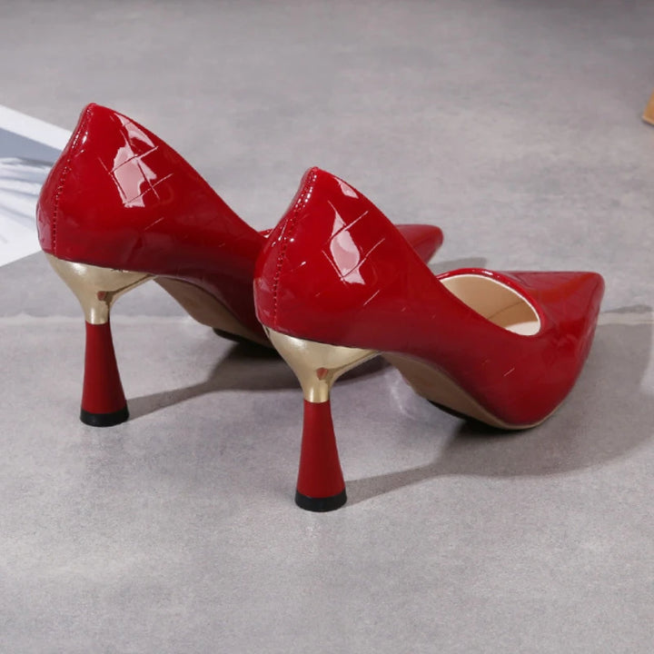 Red High Heels Trend Women Pumps Elegant Slip-on Shoes