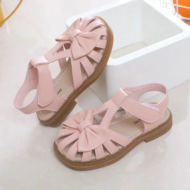 Girls Sandals Bow Peep-toe Non-slip Sandals-Shoes-Bennys Beauty World