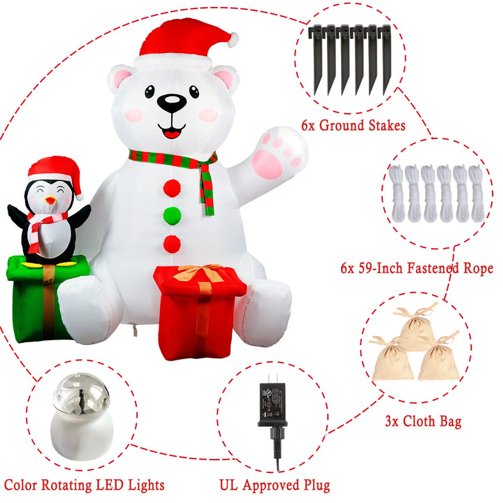 6 FT Christmas Inflatables Outdoor Decorations - Bennys Beauty World