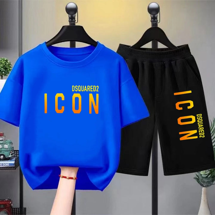 Brand letter printing Kids T-shirt Set-T-Shirt-Bennys Beauty World