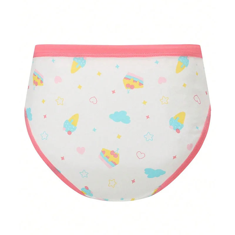 Girls Cotton Cartoon Underwear 4-Pack
