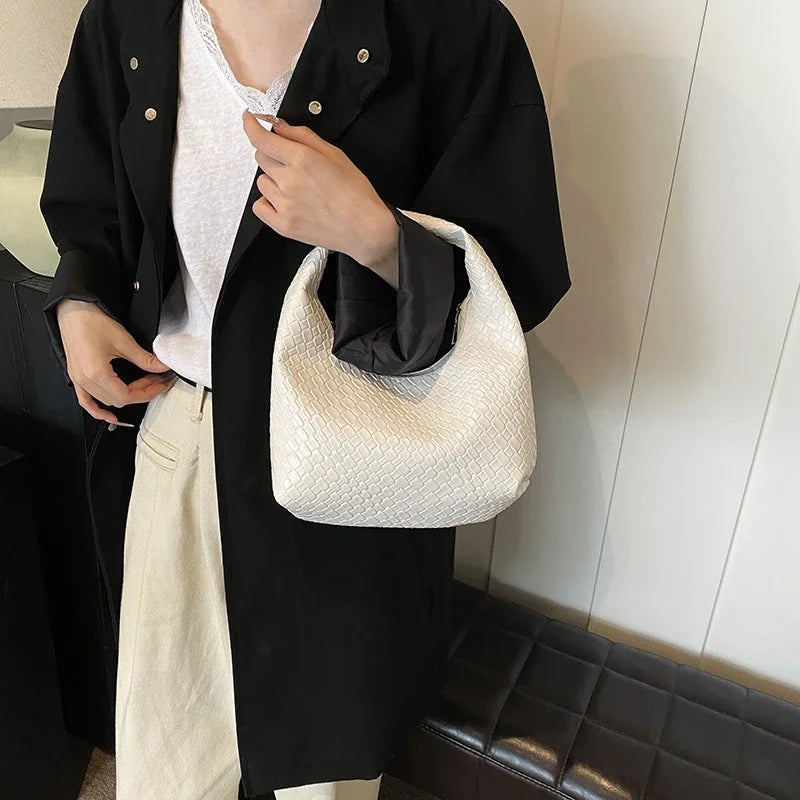 Women Classic Fashion Woven Embossed Handbags