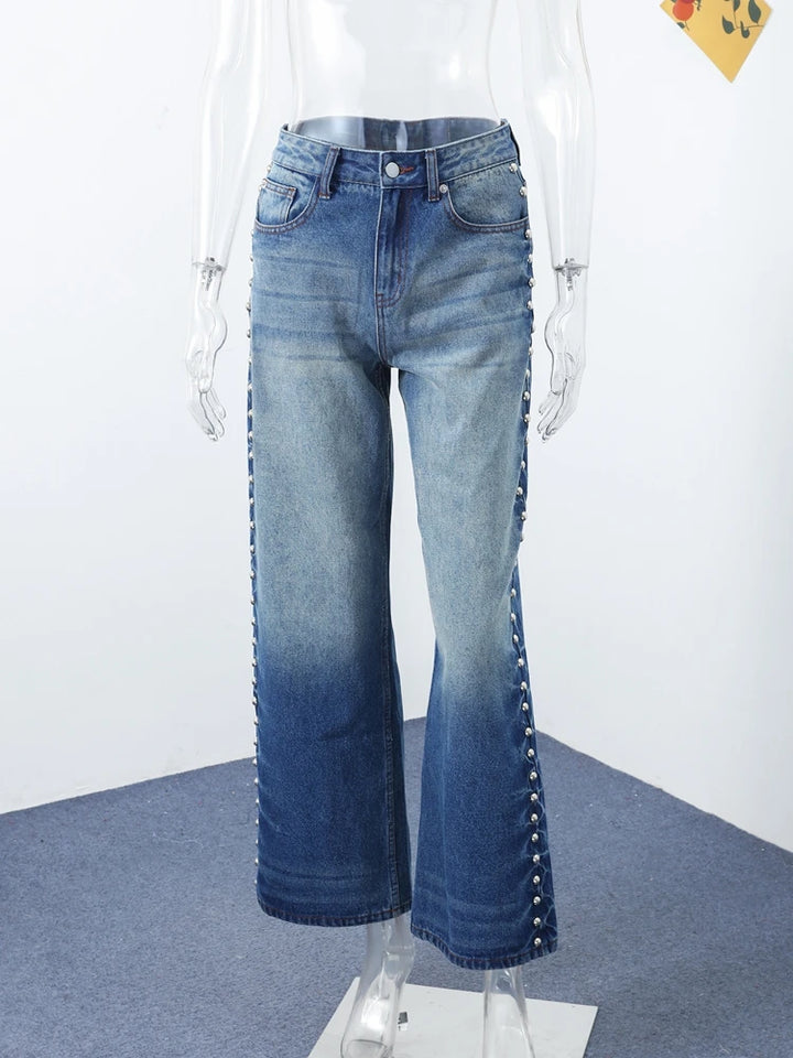 Beaded Women's Denim Jean Pants