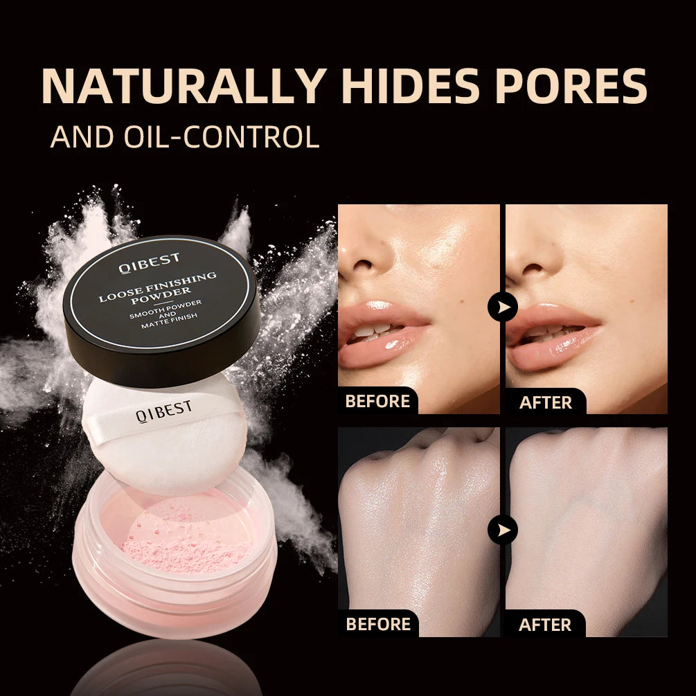 QIBEST Face Loose Powder Minerals Matte Setting Powder