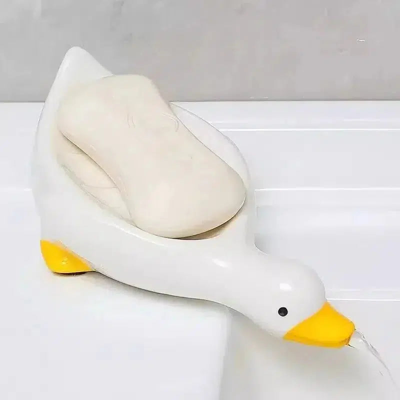 Soap Tray Self-draining Soap Rack Cute Duck-shaped Creative Rack for Shower Bathroom Kitchen Tub Sink Tray Bracket Bathroom-Arlik interiors