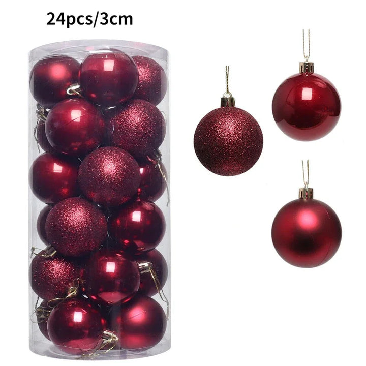 1Box 24/36pcs Christmas Ball Christmas Tree Ornament