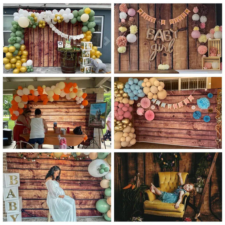 Rustic Wood Backdrop for Photography Brown Wooden Background Baby Shower Birthday Party Banner Kids Pets Portrait Photo Shoot-Arlik interiors