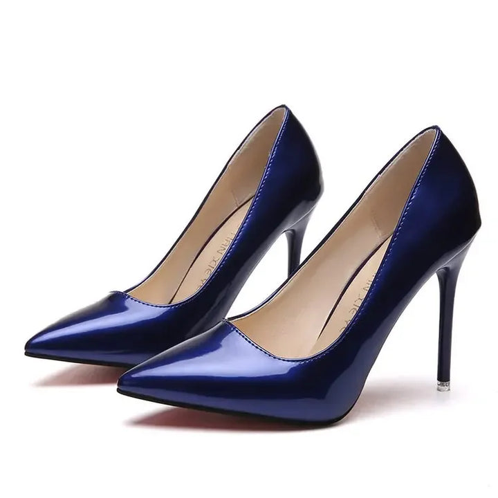 Women Shoes Pointed Toe Pumps Patent Leather Dress High Heels