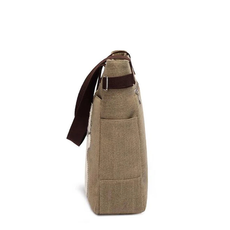 Large Capacity Vintage Shoulder Bag with Zipper