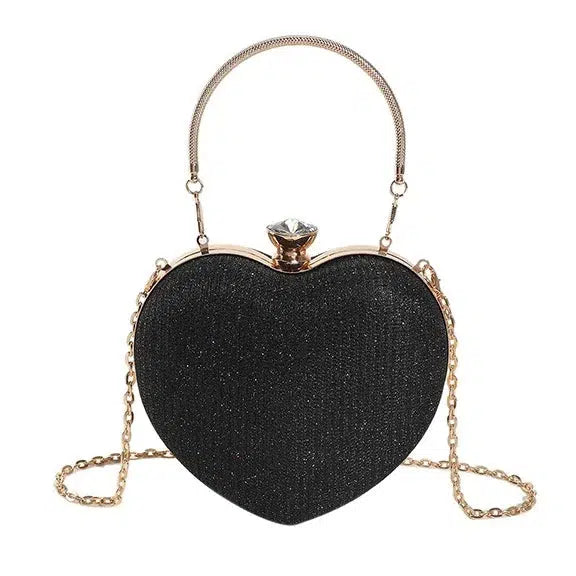 Evening Clutch Bag Women Bag Shiny Handbag Heart Shaped Bags-bag-Bennys Beauty World