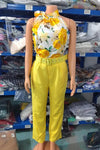 Spring and Summer Sleeveless Floral Print Pants Suit-Dress-Bennys Beauty World