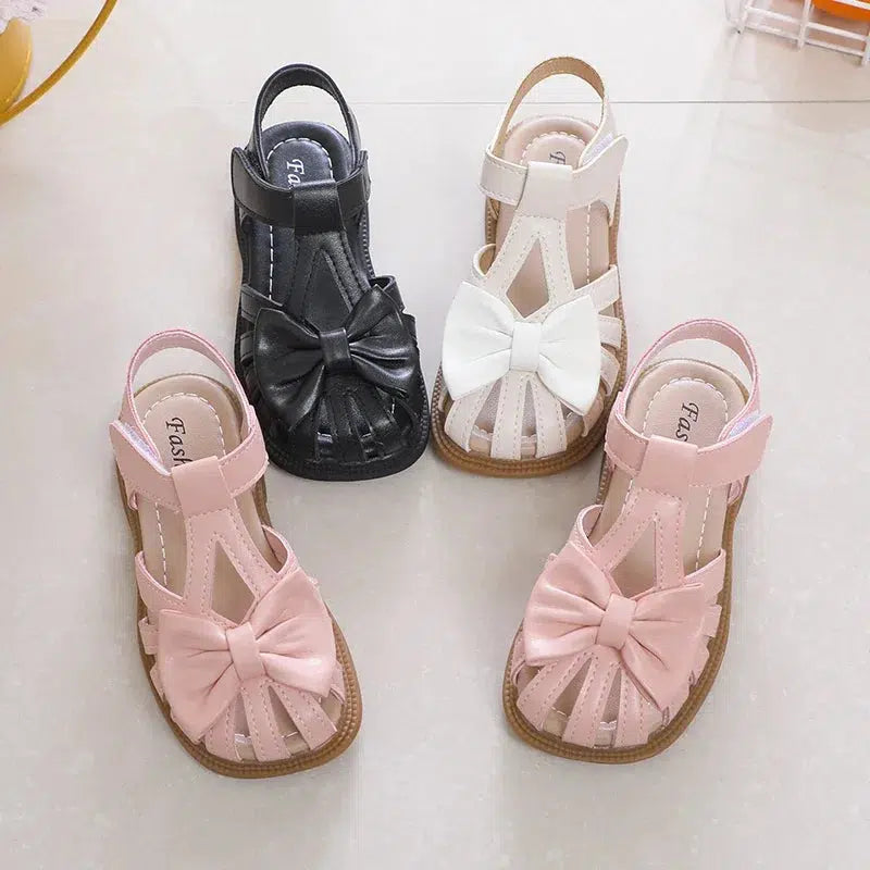 Girls Sandals Bow Peep-toe Non-slip Sandals-Shoes-Bennys Beauty World