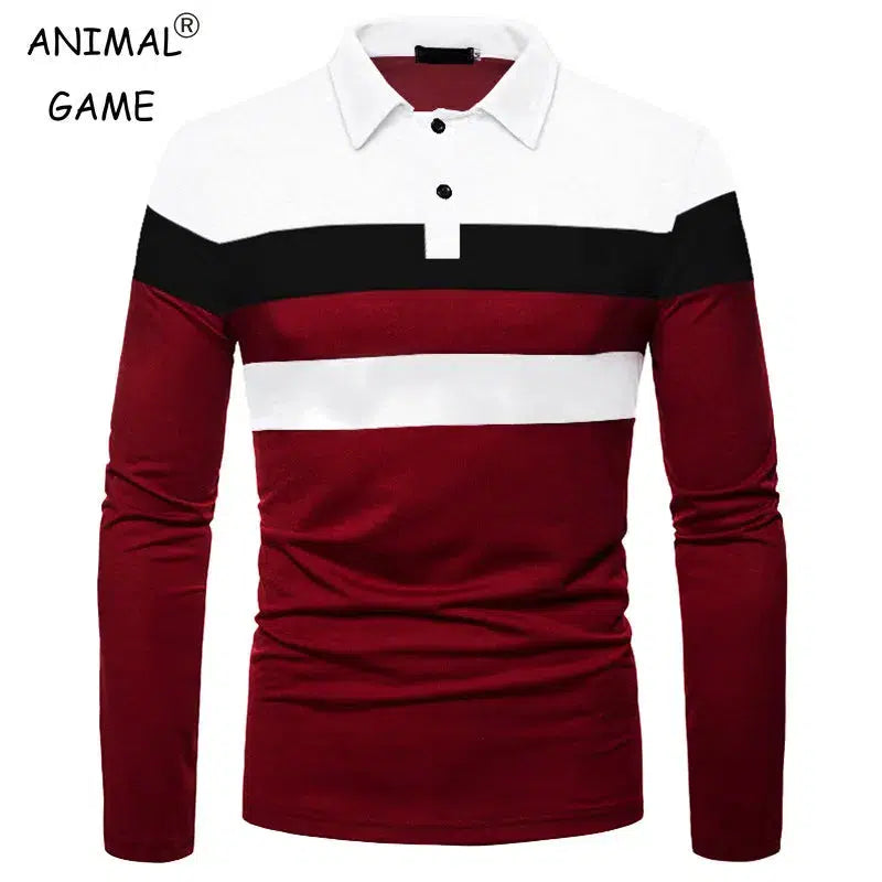 Men's Fashion  Long Sleeve Polo Shirt