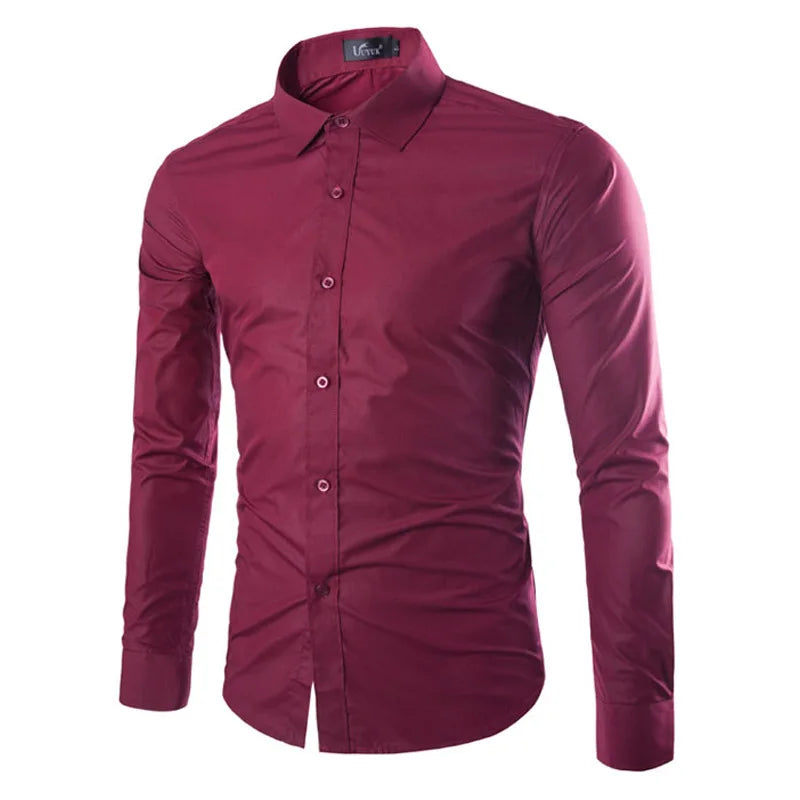 Men's Candy Color Long Sleeve Shirt Casual Fashion for Spring & Summer-Shirt-Bennys Beauty World