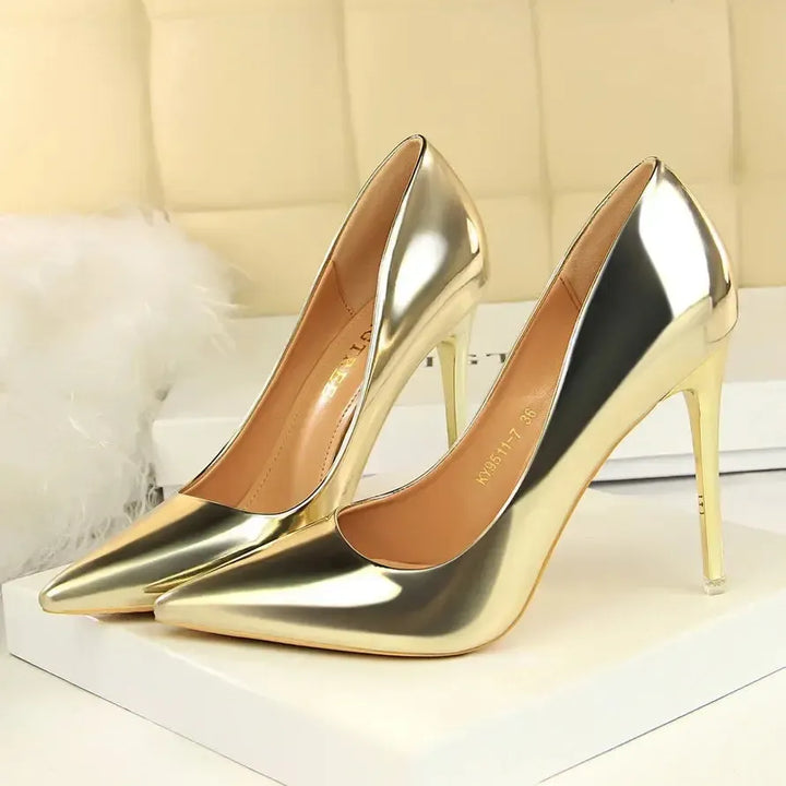 Women Patent Leather Pumps High Heels-Shoes-Bennys Beauty World